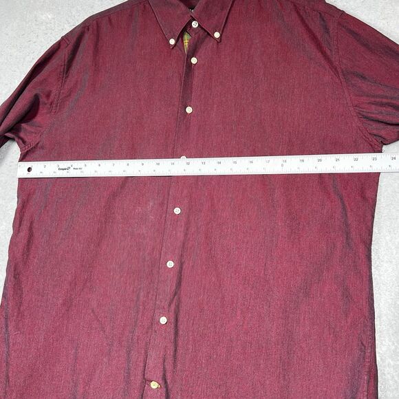 Barbour Classic Button Down Tartan Check Shirt Men’s Size Large Red Long Sleeve - Picture 5 of 14